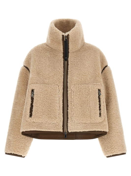 PINKO Beige Polyester Full-Length Jacket