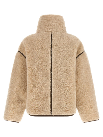 PINKO Beige Polyester Full-Length Jacket