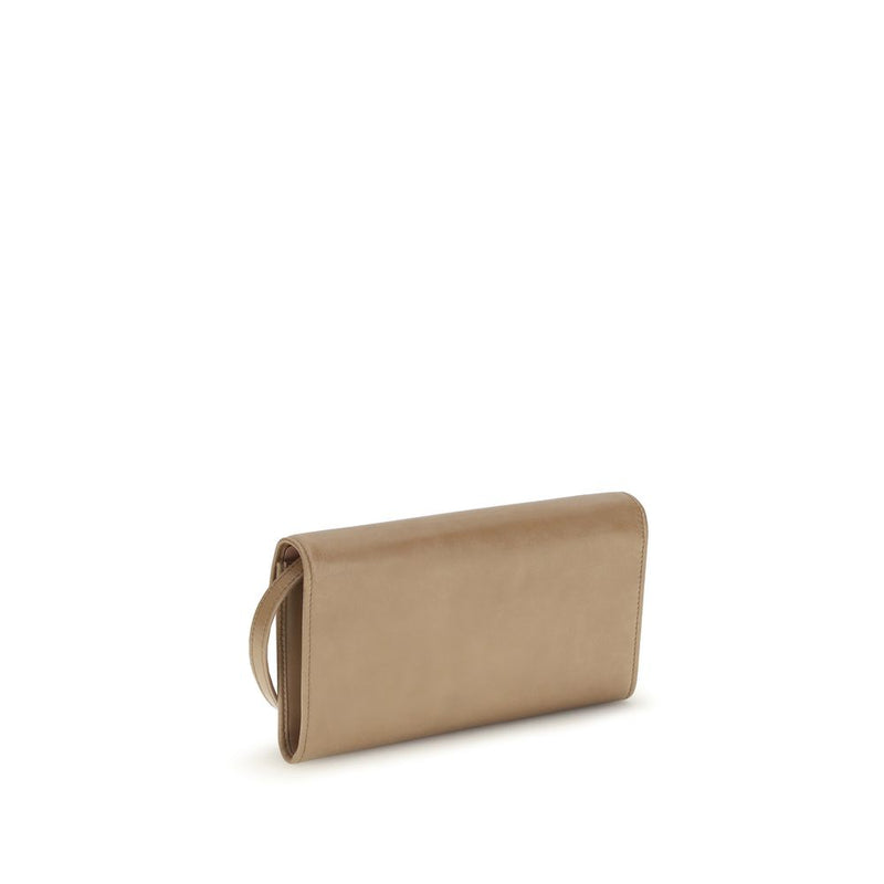 Pochette Miu Miu en Cuir de Veau Beige Bos Taurus