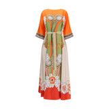 Robe décontractée en soie multicolore La Double J