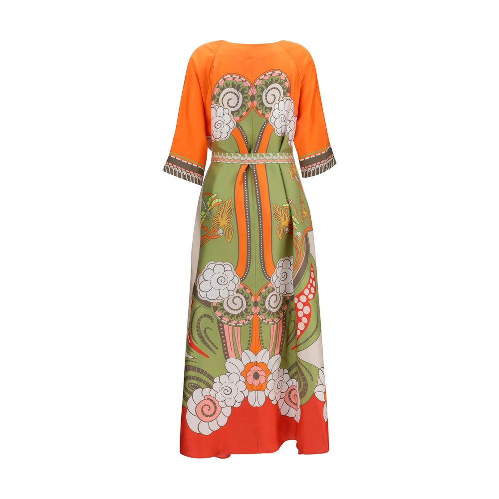 Robe décontractée en soie multicolore La Double J