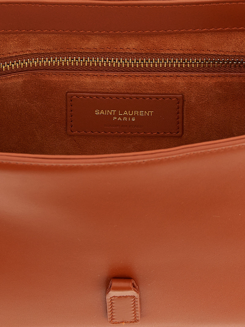 Saint Laurent Orange Calfskin Shoulder Bag