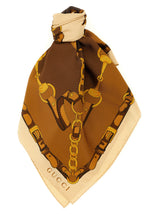Gucci Brown Silk Foulard - Morsetto Print
