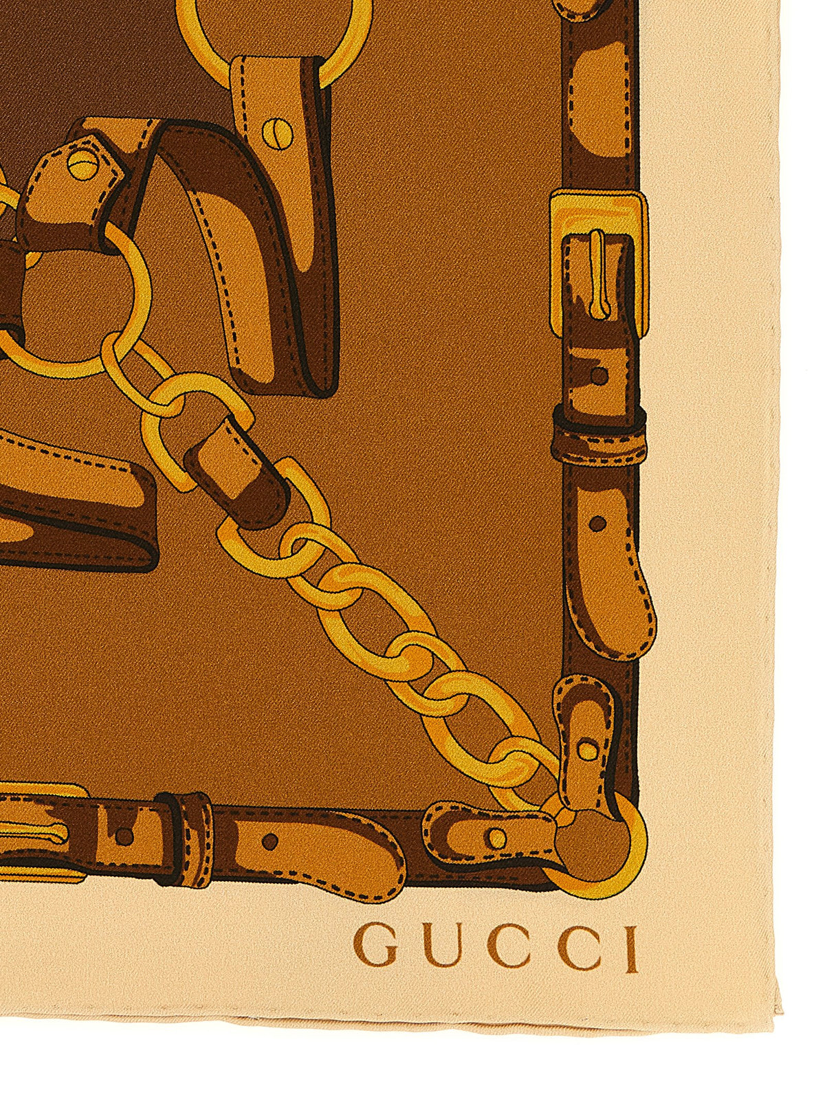 Gucci Brown Silk Foulard - Morsetto Print