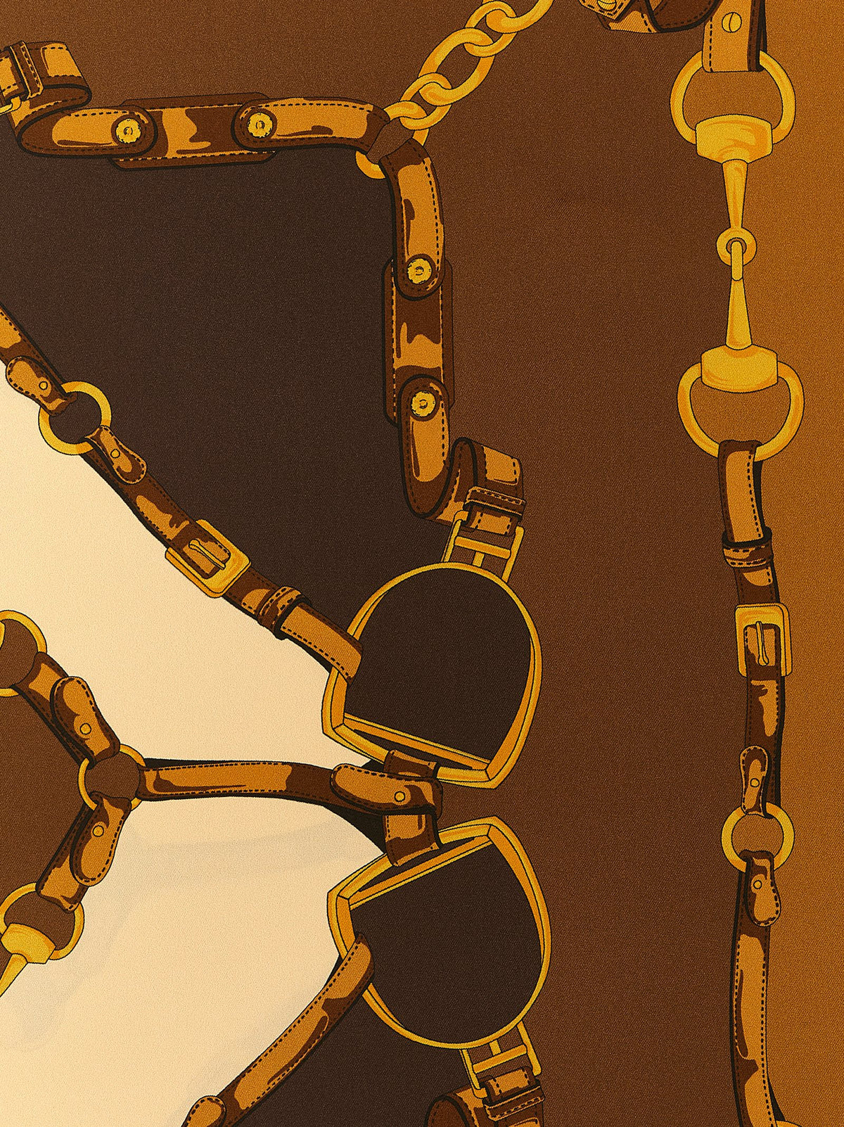 Gucci Brown Silk Foulard - Morsetto Print