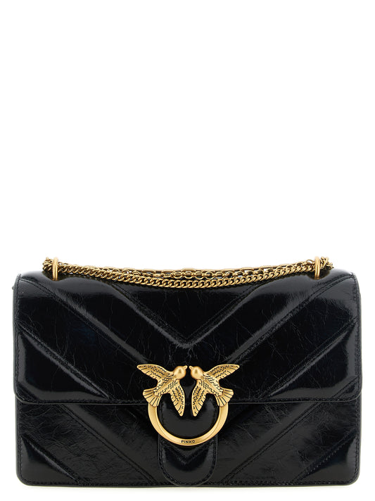 Sac porté épaule PINKO en cuir de veau noir