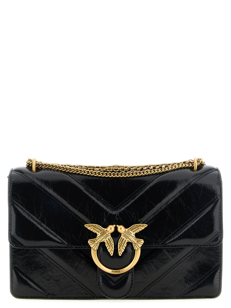 Sac porté épaule PINKO en cuir de veau noir