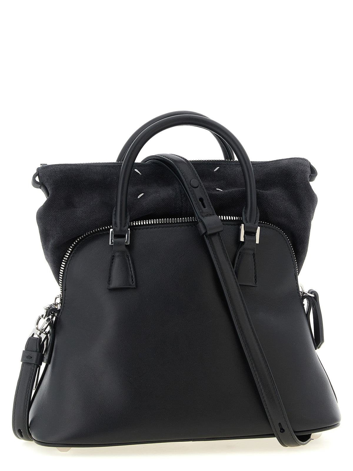 Sac porté épaule Maison Margiela en cuir de veau noir