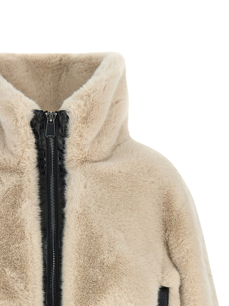 PINKO Beige Polyester Full-Length Jacket