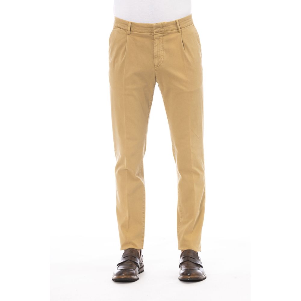 Peserico Beige Cotton Men Pants - Timeless Elegance