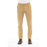 Peserico Beige Cotton Men Pants - Timeless Elegance