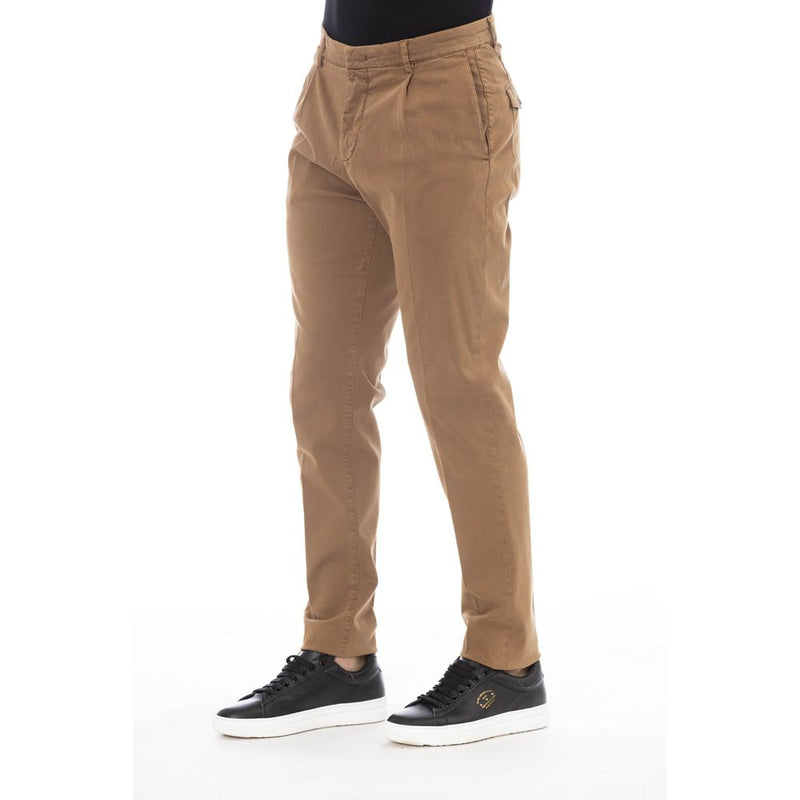 Peserico Beige Cotton Mens Pant - Elegant Casual Wear