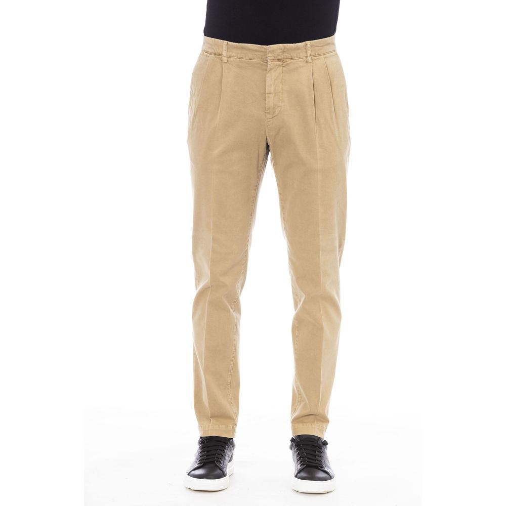 Peserico Beige Cotton Men's Pant - Elegant Casual Wear