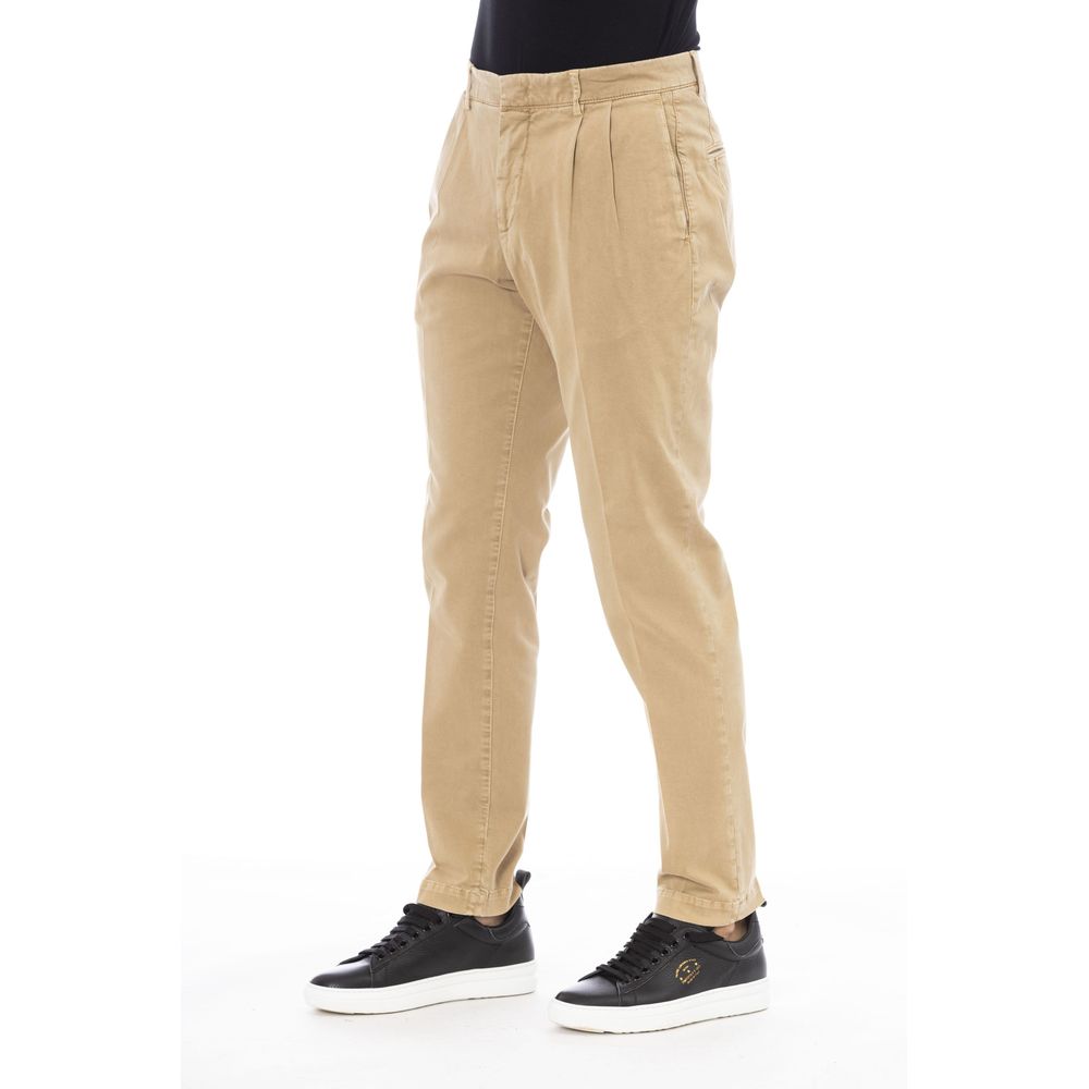 Peserico Beige Cotton Men's Pant - Elegant Casual Wear