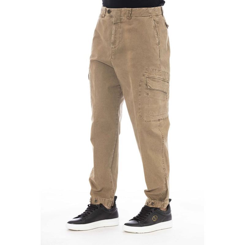 Peserico Brown Cotton Cargo Pants for Men