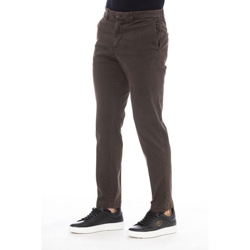 Peserico Brown Cotton Men Pants