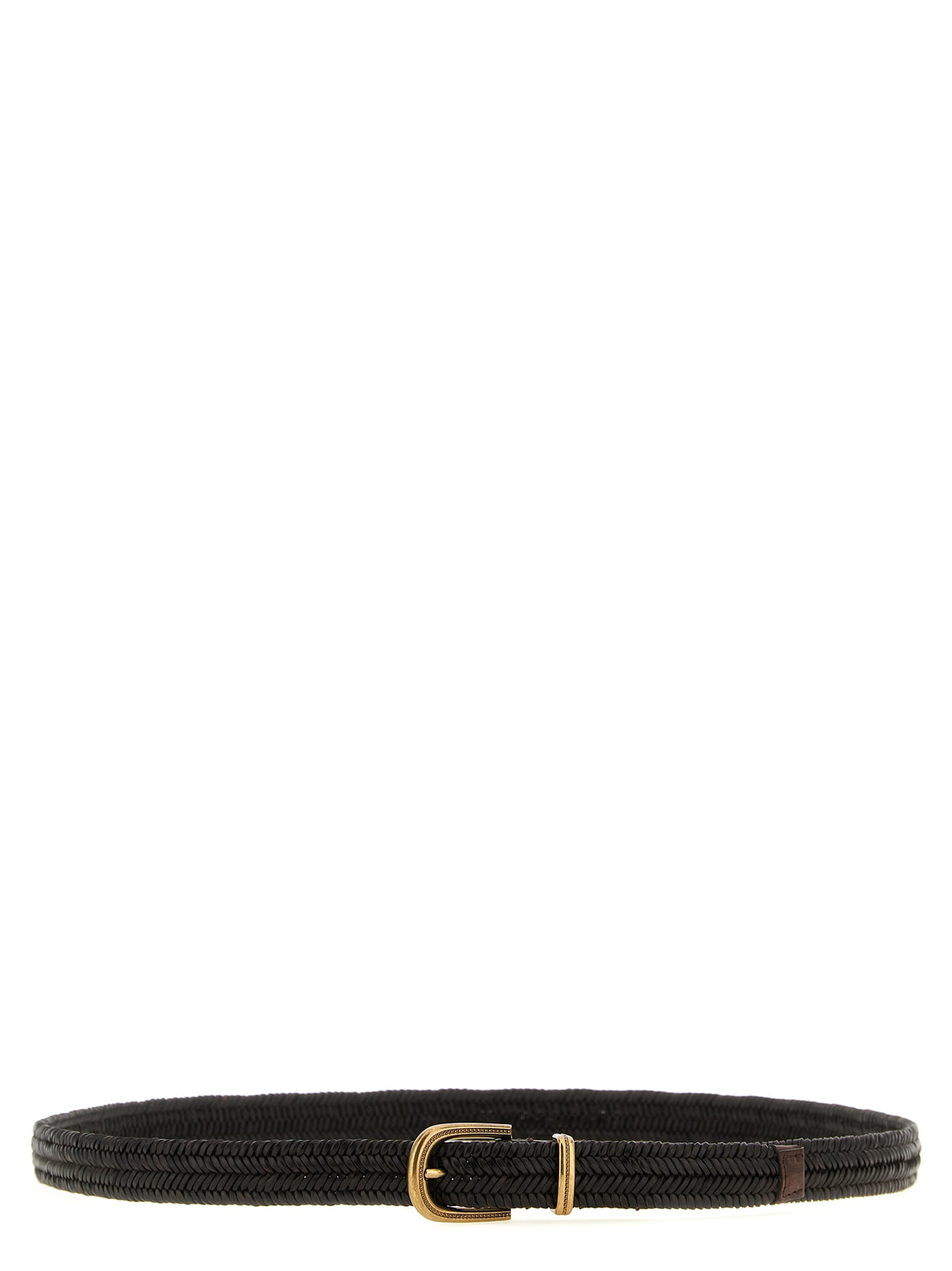 Ceinture Brunello Cucinelli en cuir marron coupe classique