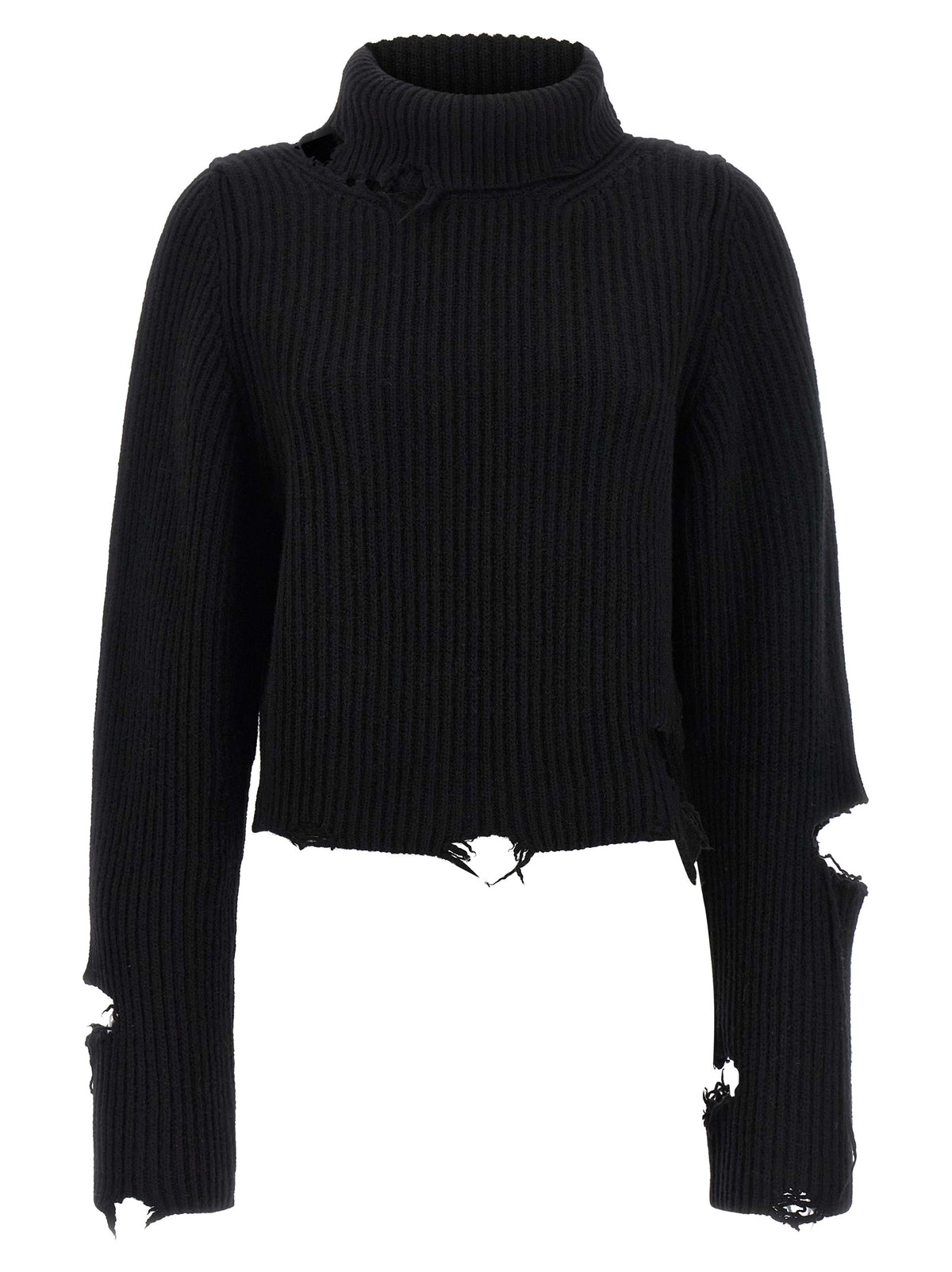 Cardigan en laine mérinos noire Haikure
