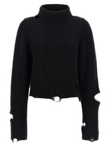 Cardigan en laine mérinos noire Haikure