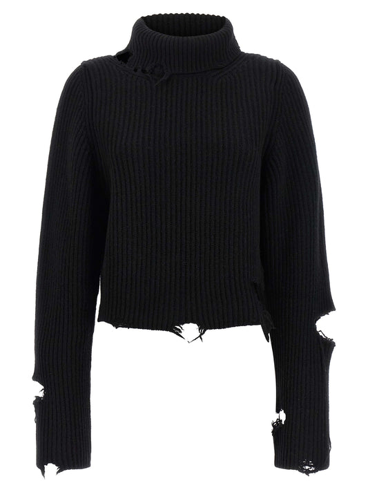 Cardigan en laine mérinos noire Haikure