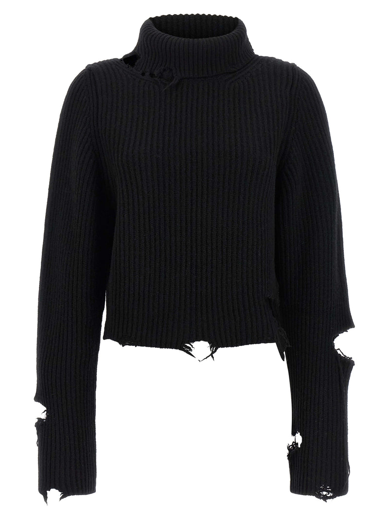 Cardigan en laine mérinos noire Haikure