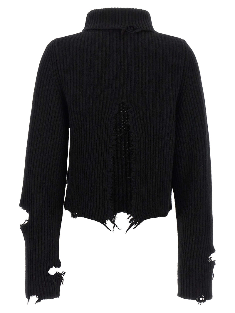 Cardigan en laine mérinos noire Haikure