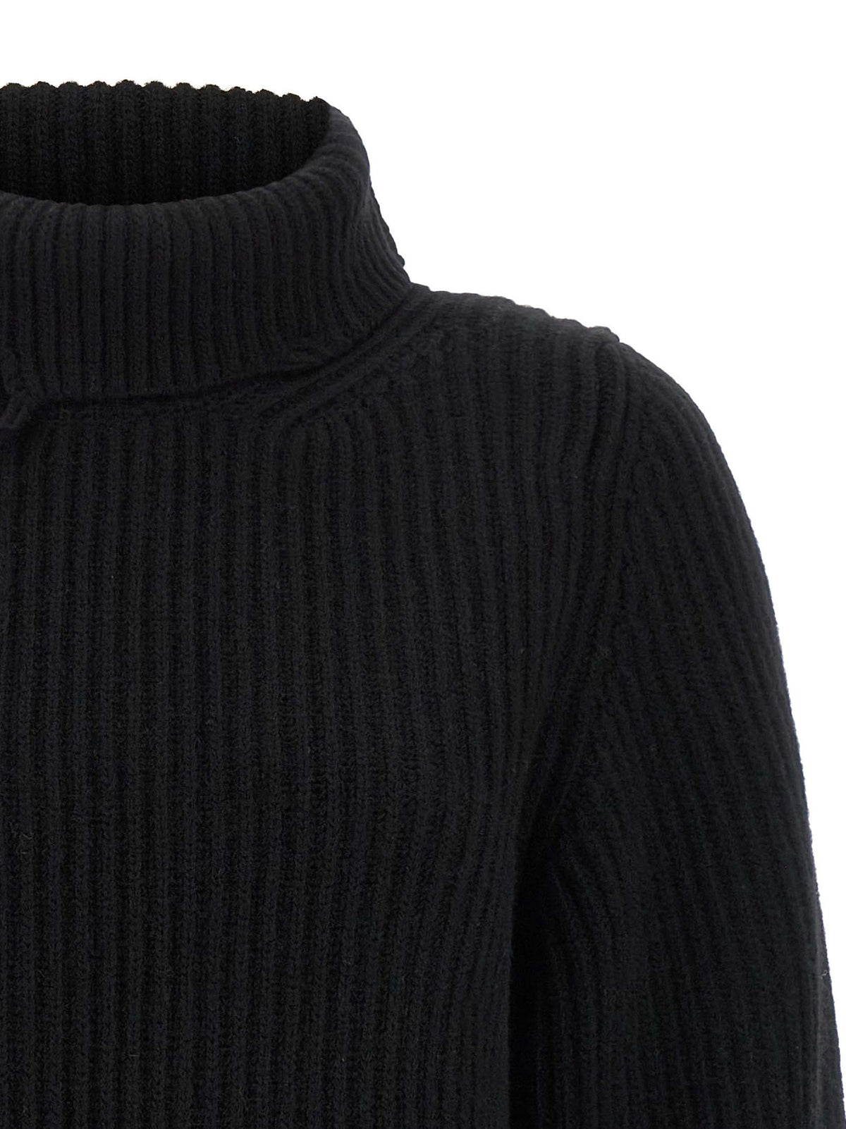 Cardigan en laine mérinos noire Haikure