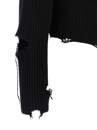 Haikure Black Merino Wool Cardigan
