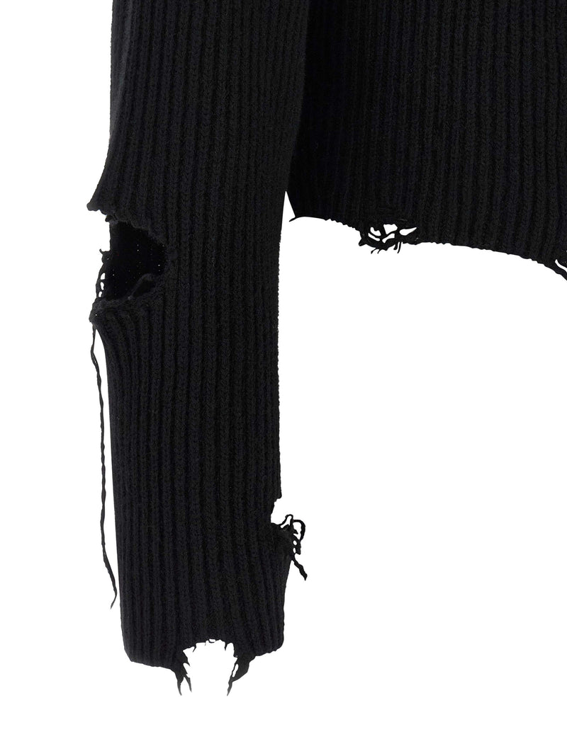 Cardigan en laine mérinos noire Haikure