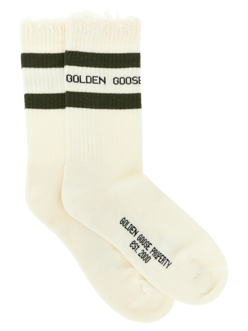 Chaussettes bicolores en coton Golden Goose