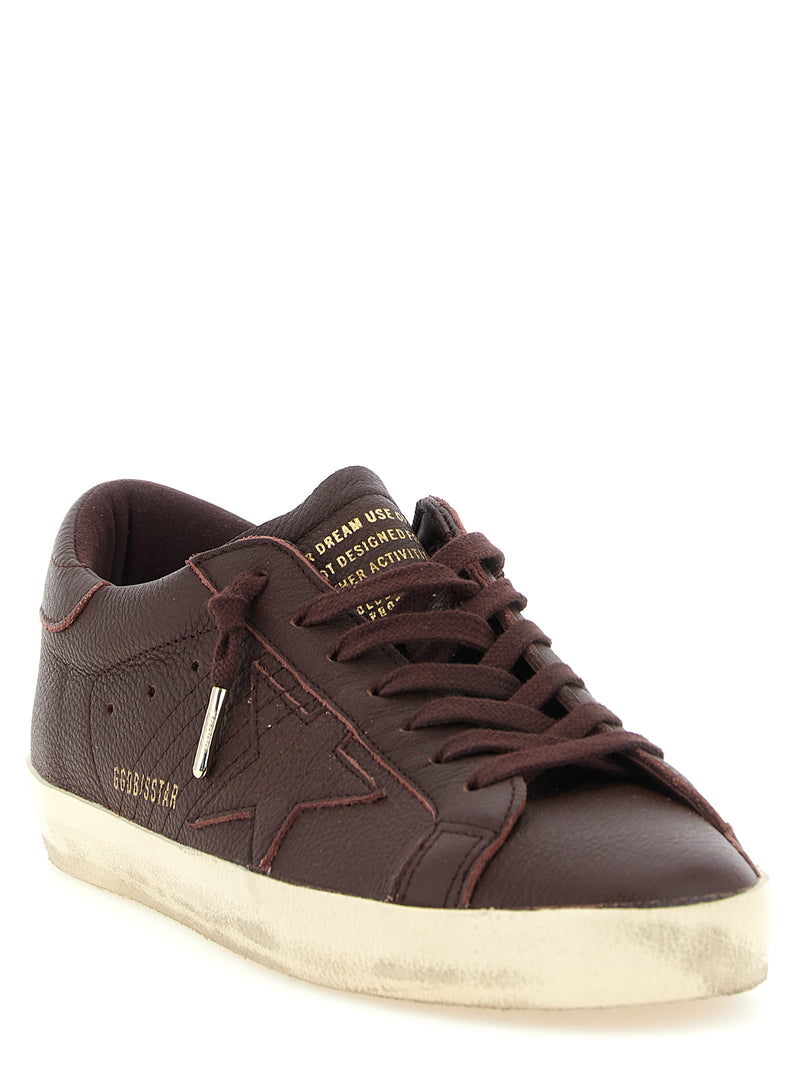 Golden Goose Bordeaux Cowhide Low Top Sneakers