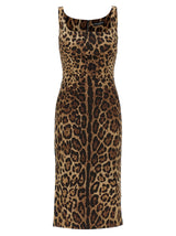 Dolce & Gabbana Brown Silk Midi Dress