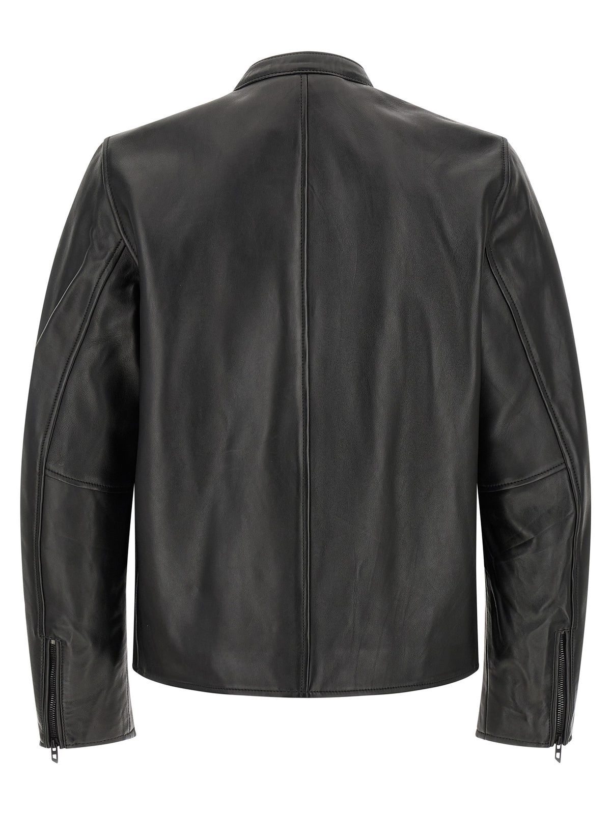 Veste en cuir d'agneau noire Diesel