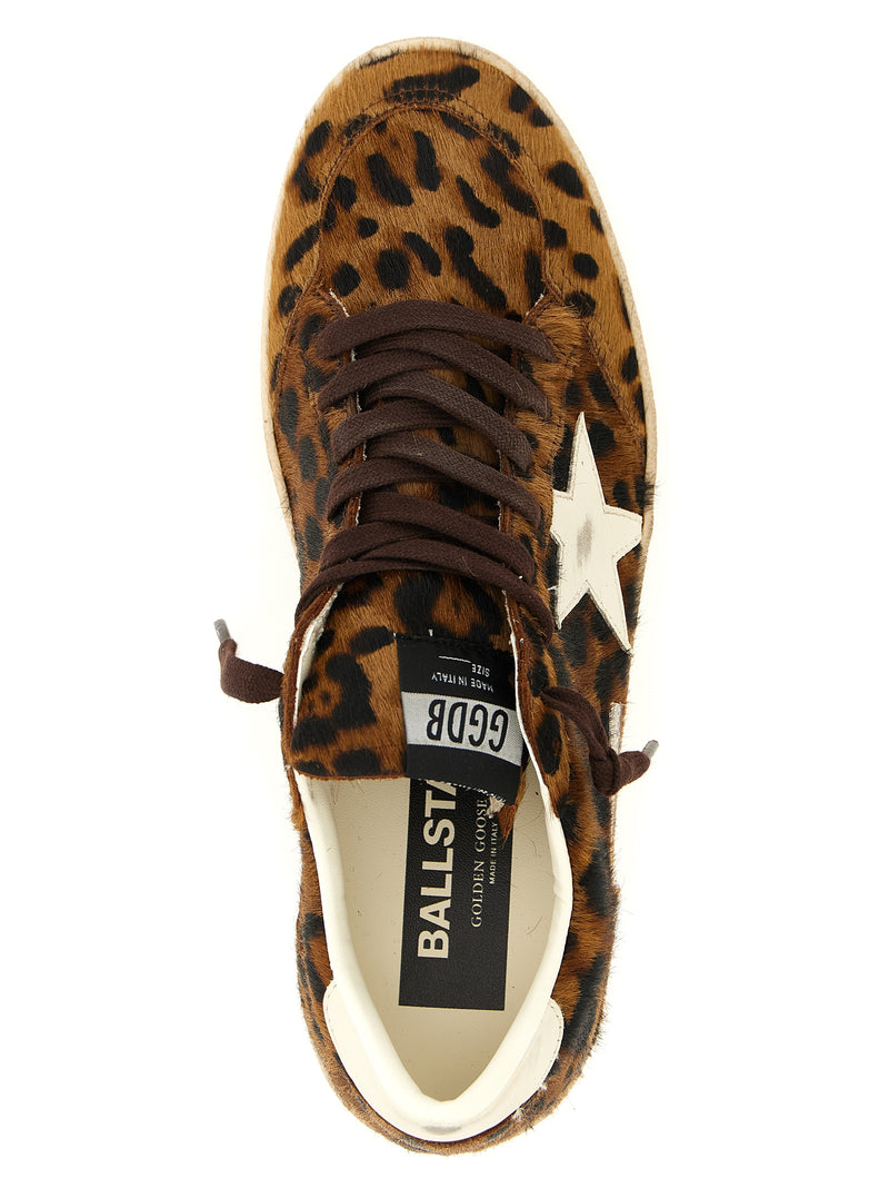 Golden Goose Baskets Basses en Peau de Vache Marron