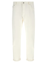 Brunello Cucinelli White Cotton Cropped Jeans