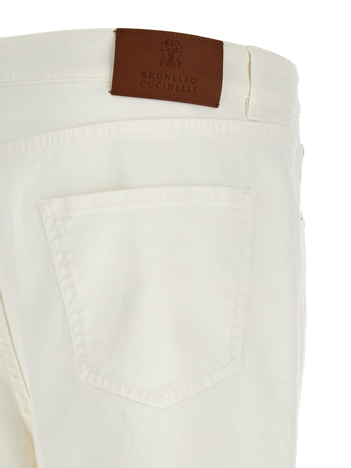 Brunello Cucinelli White Cotton Cropped Jeans