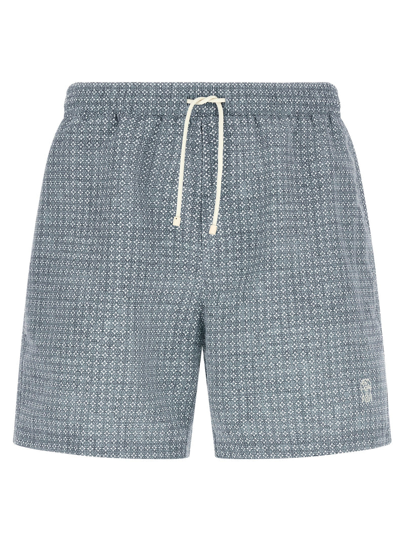 Brunello Cucinelli Blue Polyester Swim Shorts