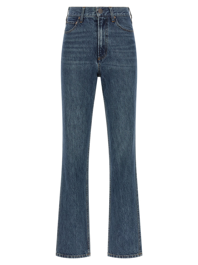 CO Blue Cotton Flared Jeans for Women