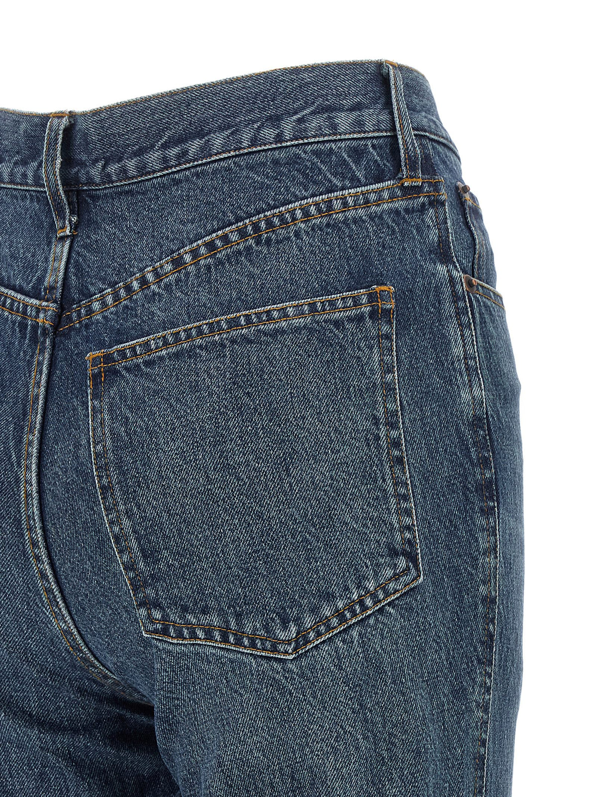 CO Blue Cotton Flared Jeans