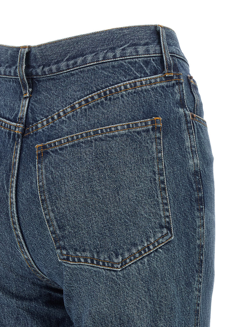 CO Blue Cotton Flared Jeans for Women