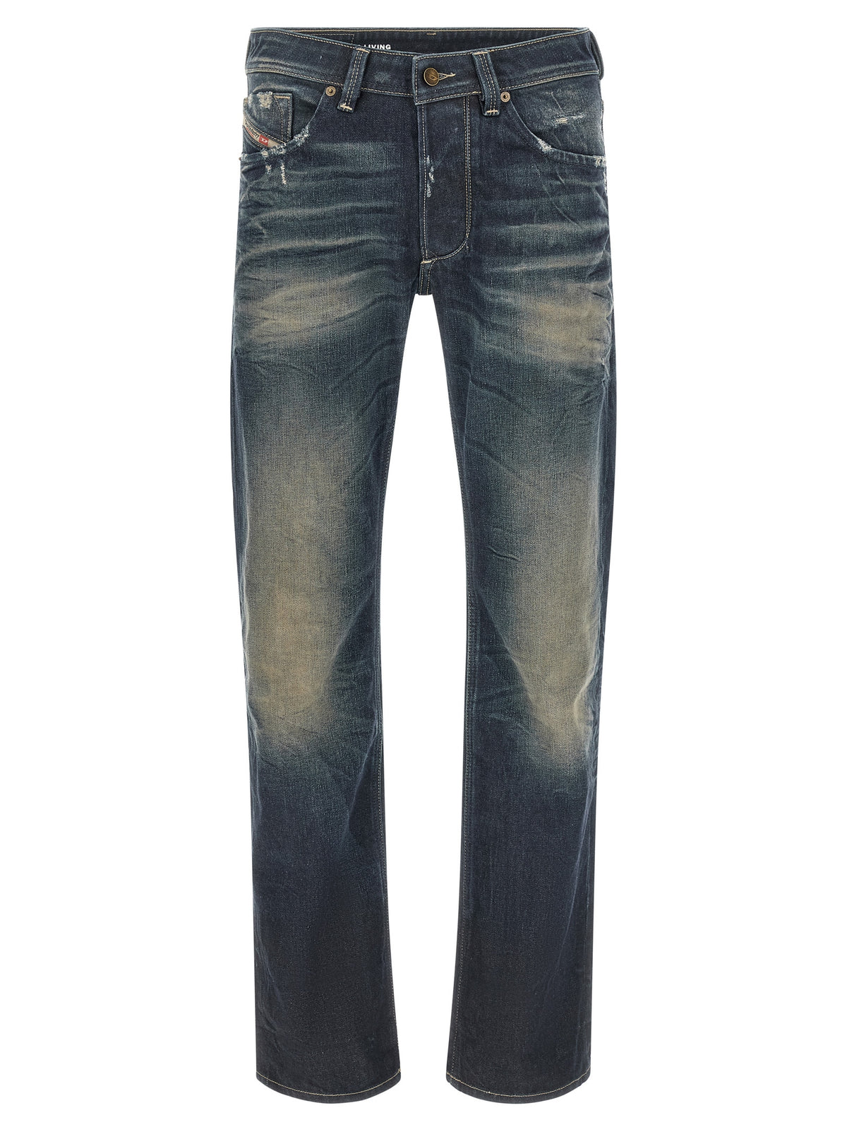 Diesel 1985 Larkee Blue Cotton Straight-Leg Jeans for Men