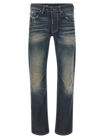 Diesel Blue Cotton Straight-Leg Jeans