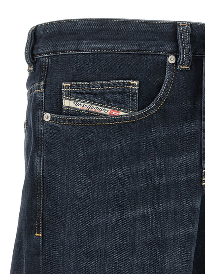 Diesel Blue Cotton Relaxed Fit Jeans