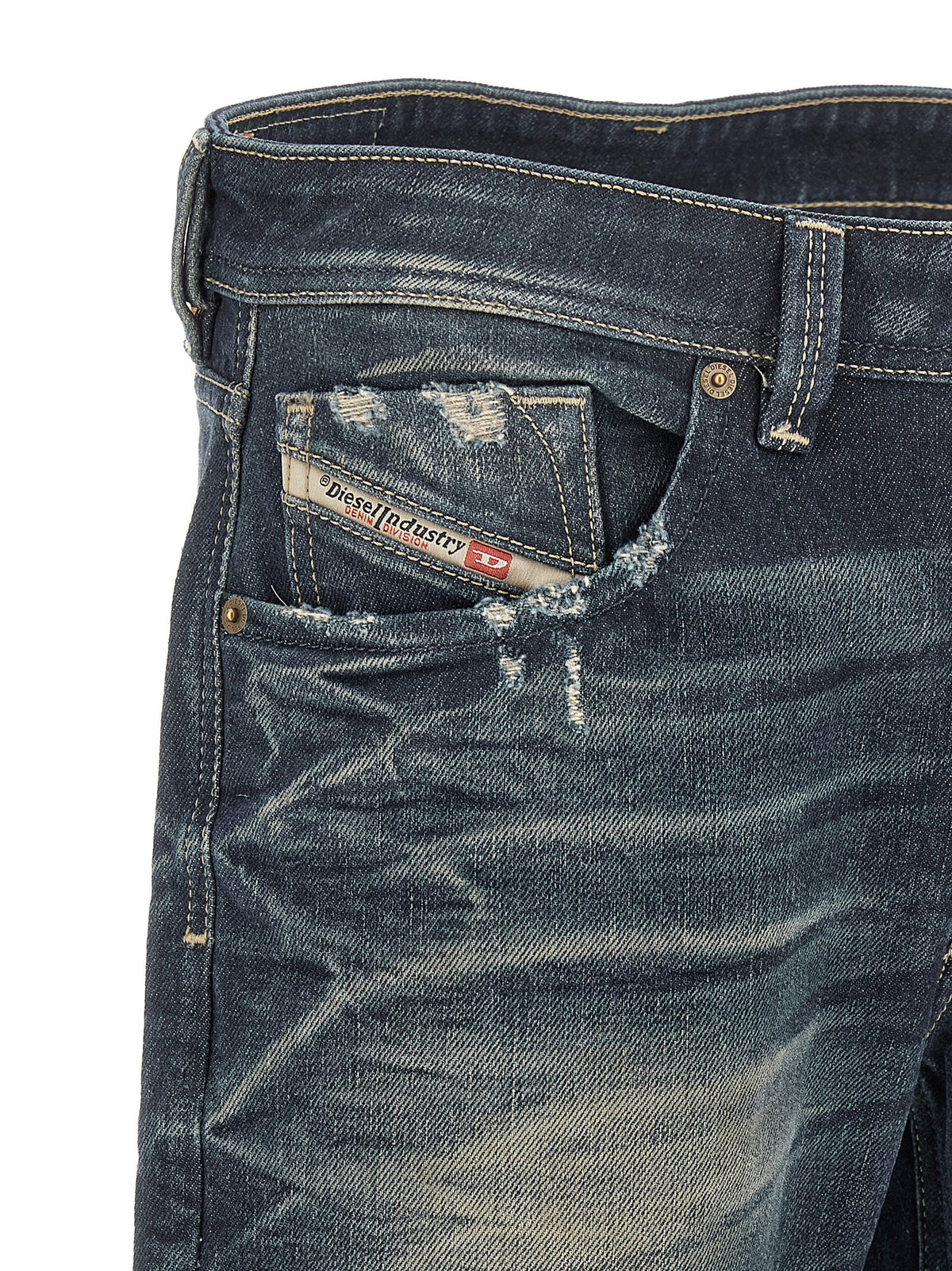 Diesel 1985 Larkee Blue Cotton Straight-Leg Jeans for Men
