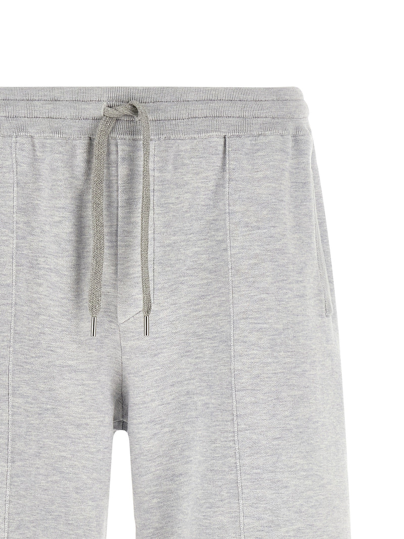 Brunello Cucinelli Gray Silk Bermuda Shorts