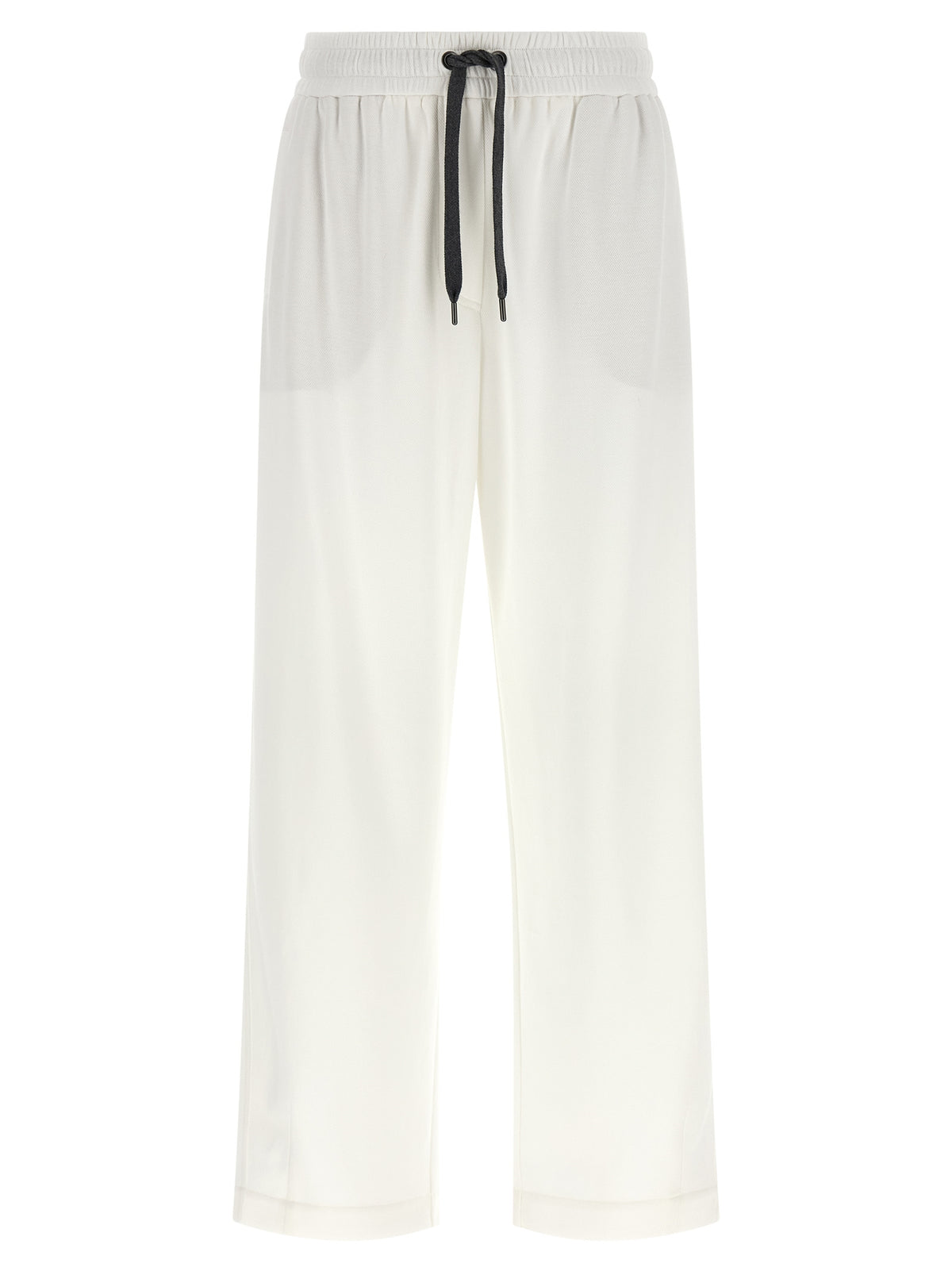 Brunello Cucinelli White Cotton Joggers - Luxury Sportswear
