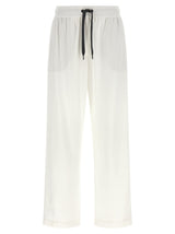 Brunello Cucinelli White Cotton Joggers - Luxury Sportswear