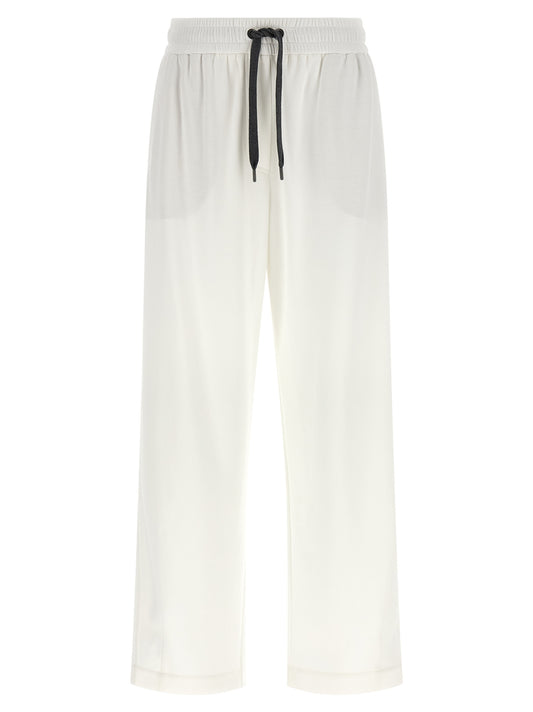 Brunello Cucinelli White Cotton Joggers - Luxury Sportswear