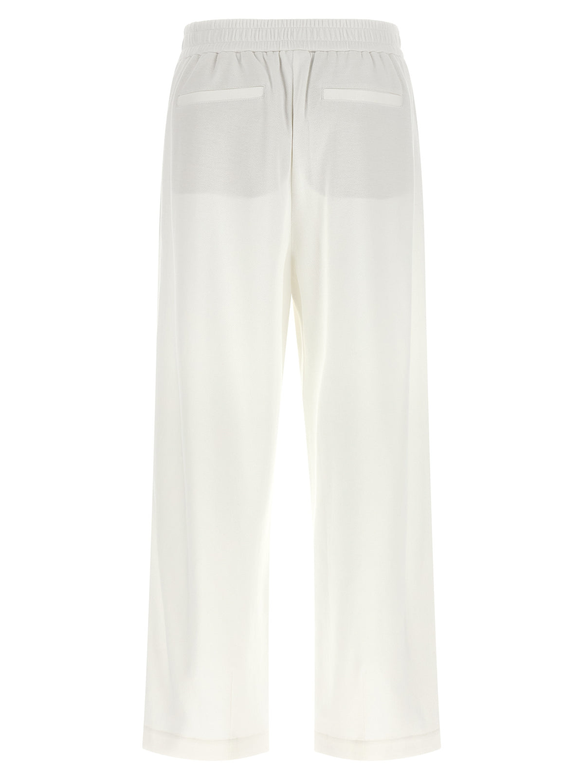 Brunello Cucinelli White Cotton Joggers - Luxury Sportswear