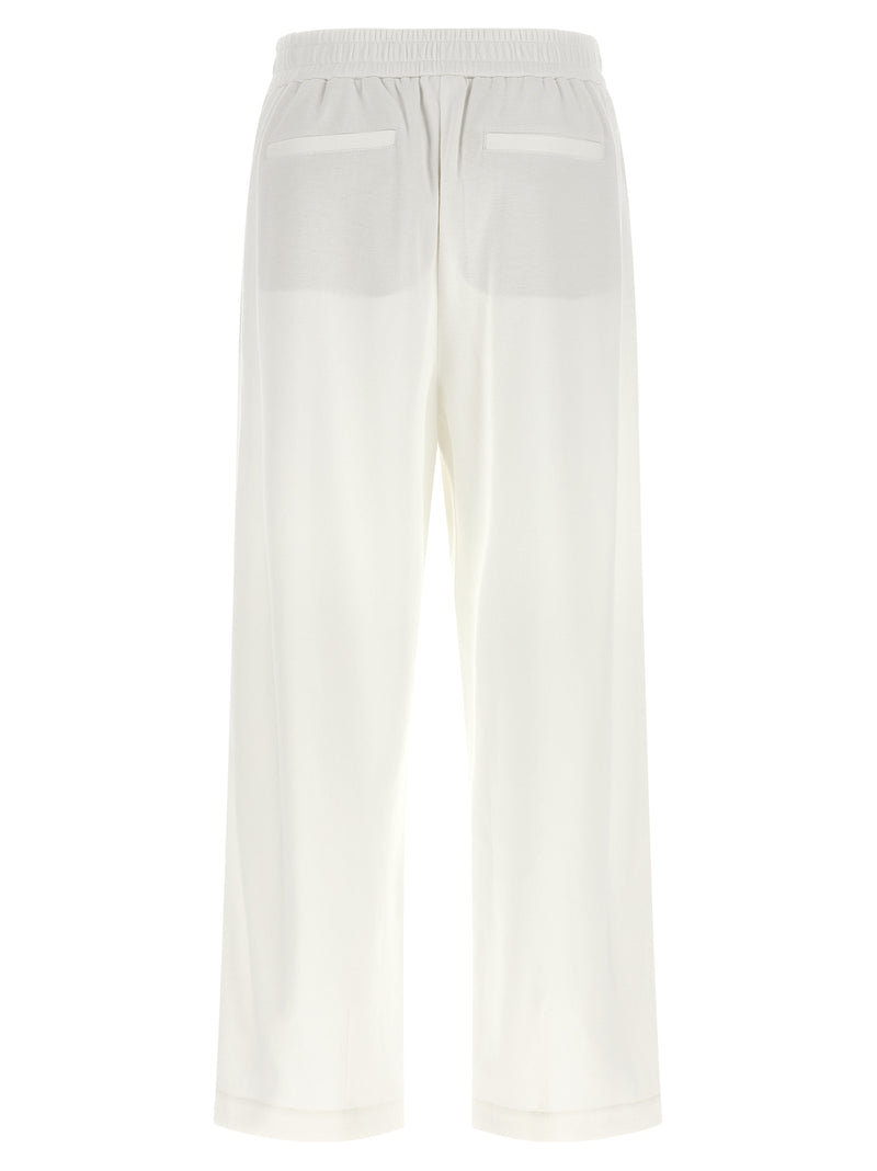 Brunello Cucinelli White Cotton Joggers - Luxury Sportswear